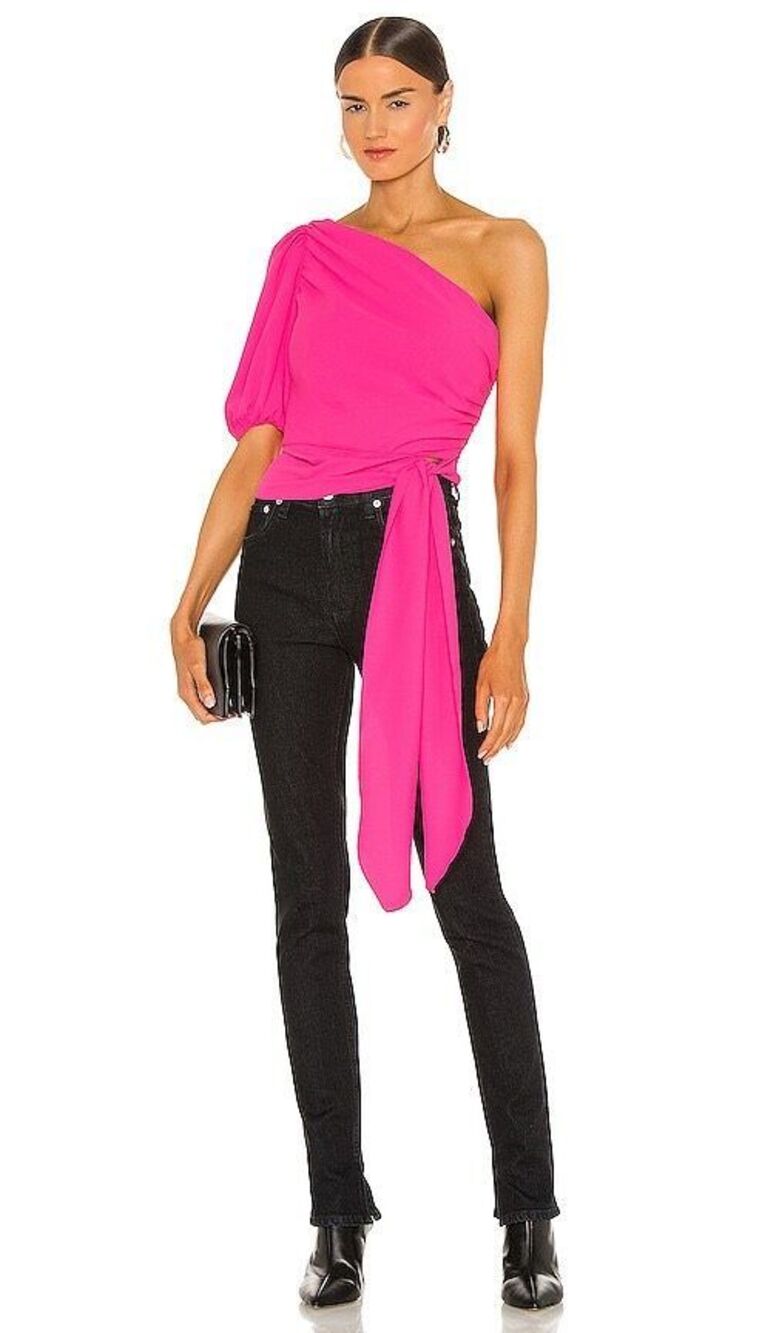 Amanda Uprichard Bexley Top in Pink Lacquer